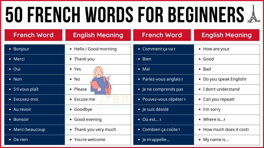 50 French Words for Beginners | Basic French Words