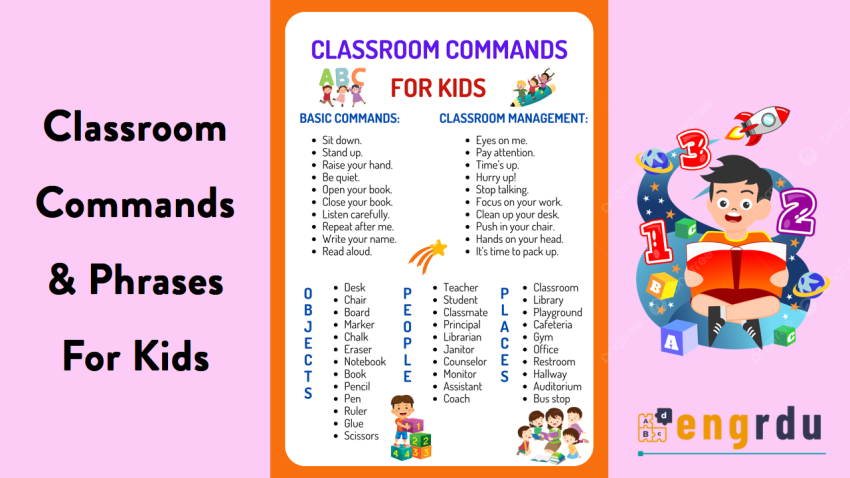 Classroom Commands and Phrases For Kids