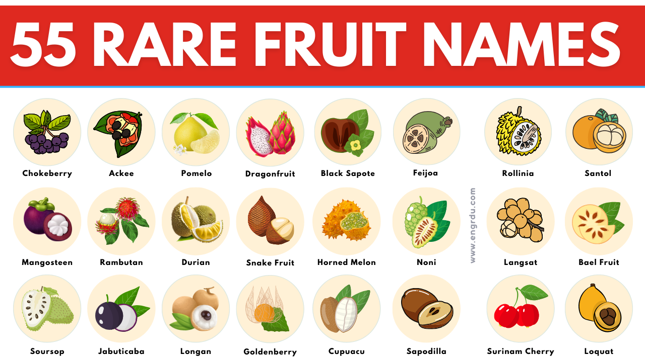 Rare Fruit Names with Pictures | Exotic Fruits List