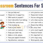 100+ Basic Classroom Sentences for Students in English