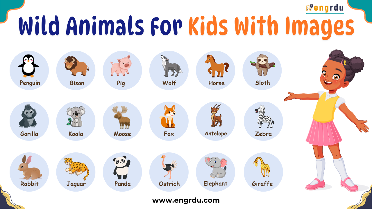 Wild Animal Names For Kids | Wild Animals Worksheets