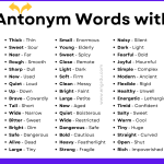 100 Common English Words with Their Antonyms