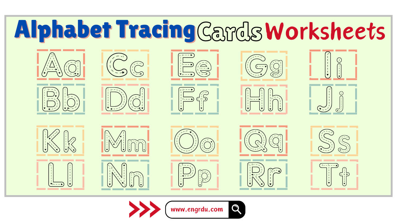 Alphabet Tracing Cards Worksheets For Kids | Download PDF