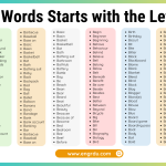 500+ English Words That Start with B | B-Words List