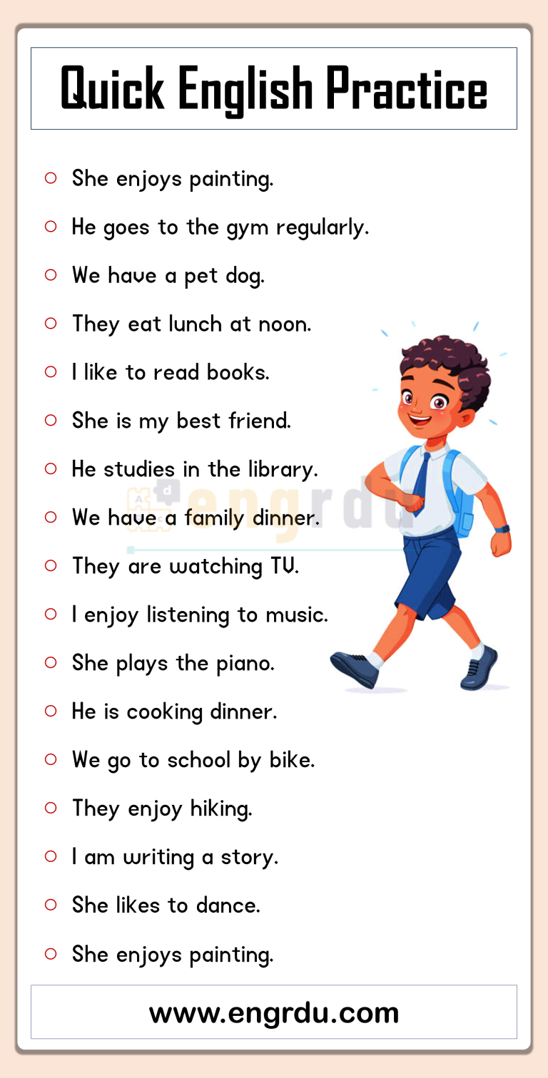 English Speaking Practice Sentences For New Learners Pdf