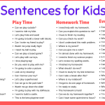 English Sentences For Kids That They Can Use At Home