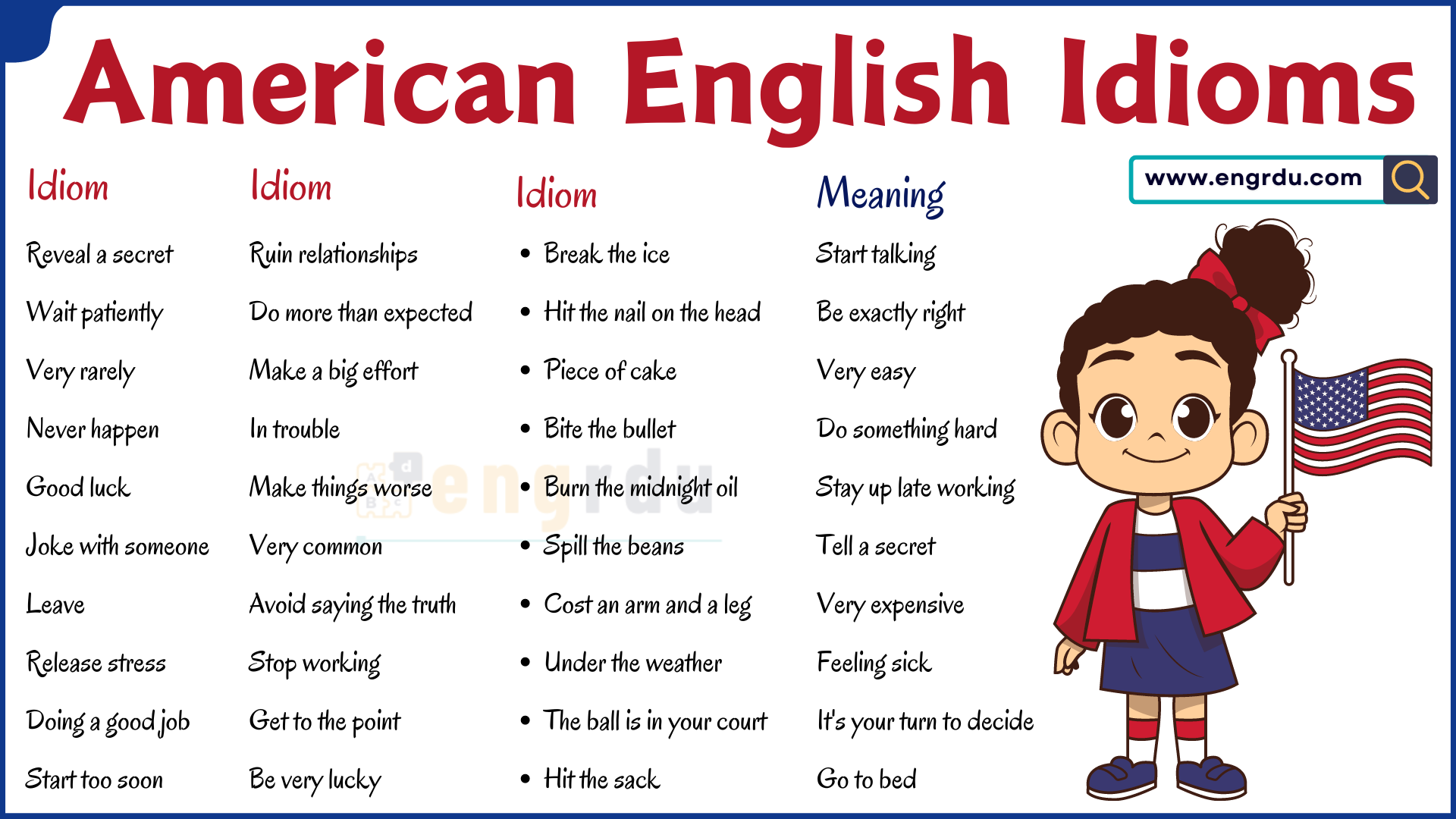 American English Idioms with Meanings | American Idioms PDF