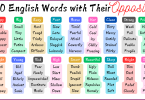 20 Most Commonly Used English Words with Their Opposite