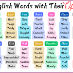 20 Most Commonly Used English Words with Their Opposite