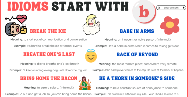 English Idioms Starts with Letter B