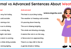 40 Normal vs Advanced Sentences About Weather | PDF