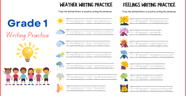 Grade 1 Writing Practice English Worksheet