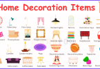 60 Home Decor items Names in English with images