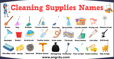 Cleaning Tools Names in English | House Cleaning items