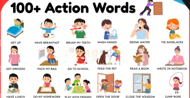 100 Action Words in English with Example Sentences