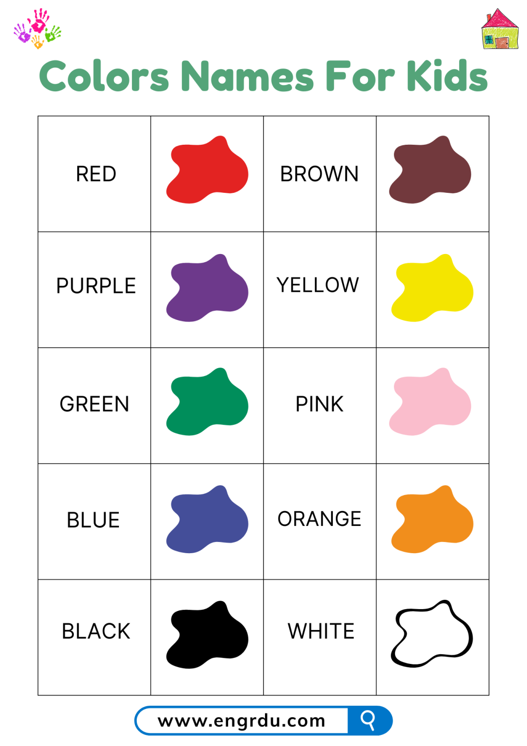 Basic Colors Names in English for Kids with Pictures - Engrdu
