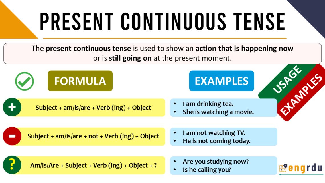Present simple tense definition structure and sentences engrdu