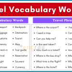 40 Travel Vocabulary Words with Meanings and Phrases in English