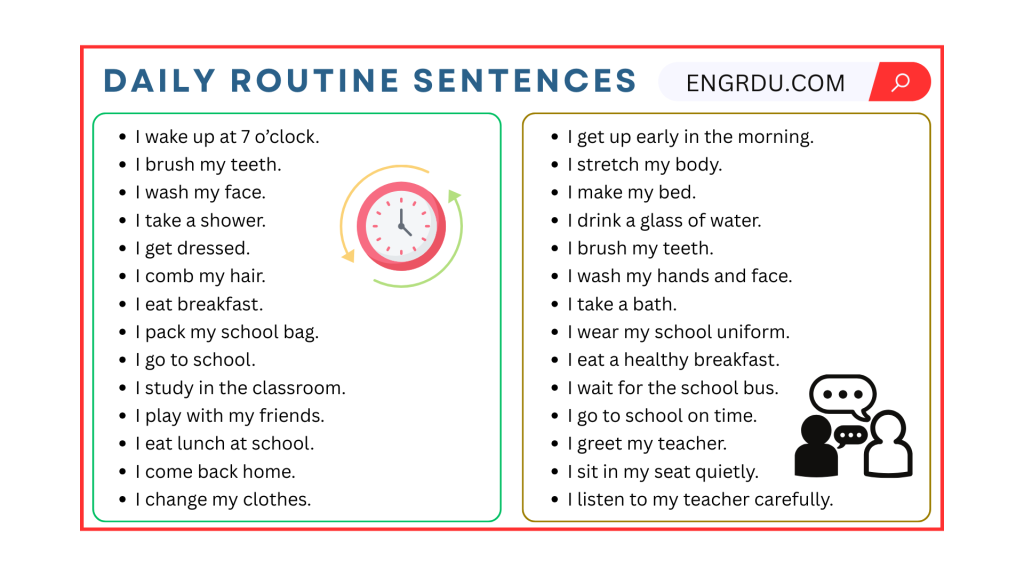 50 Daily Routine Sentences for Beginners in English