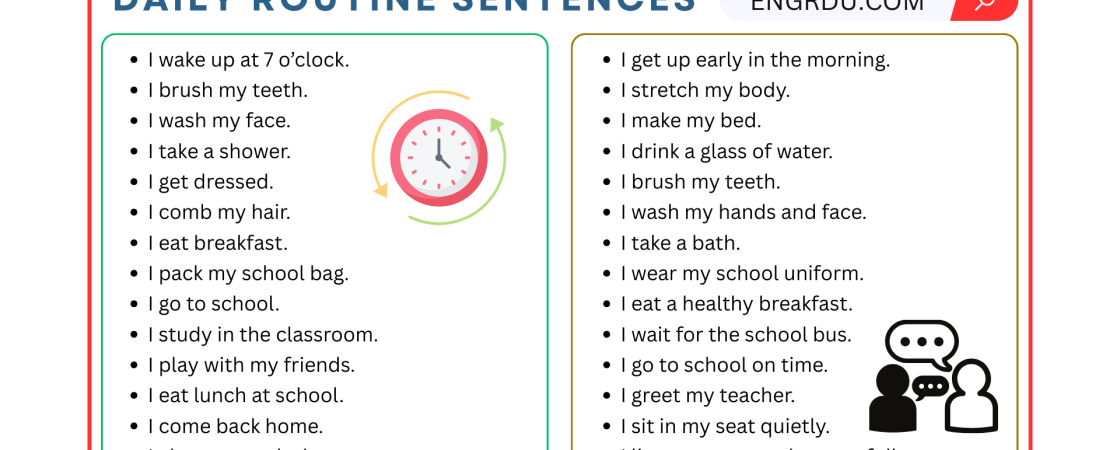 50 Daily Routine Sentences for Beginners in English