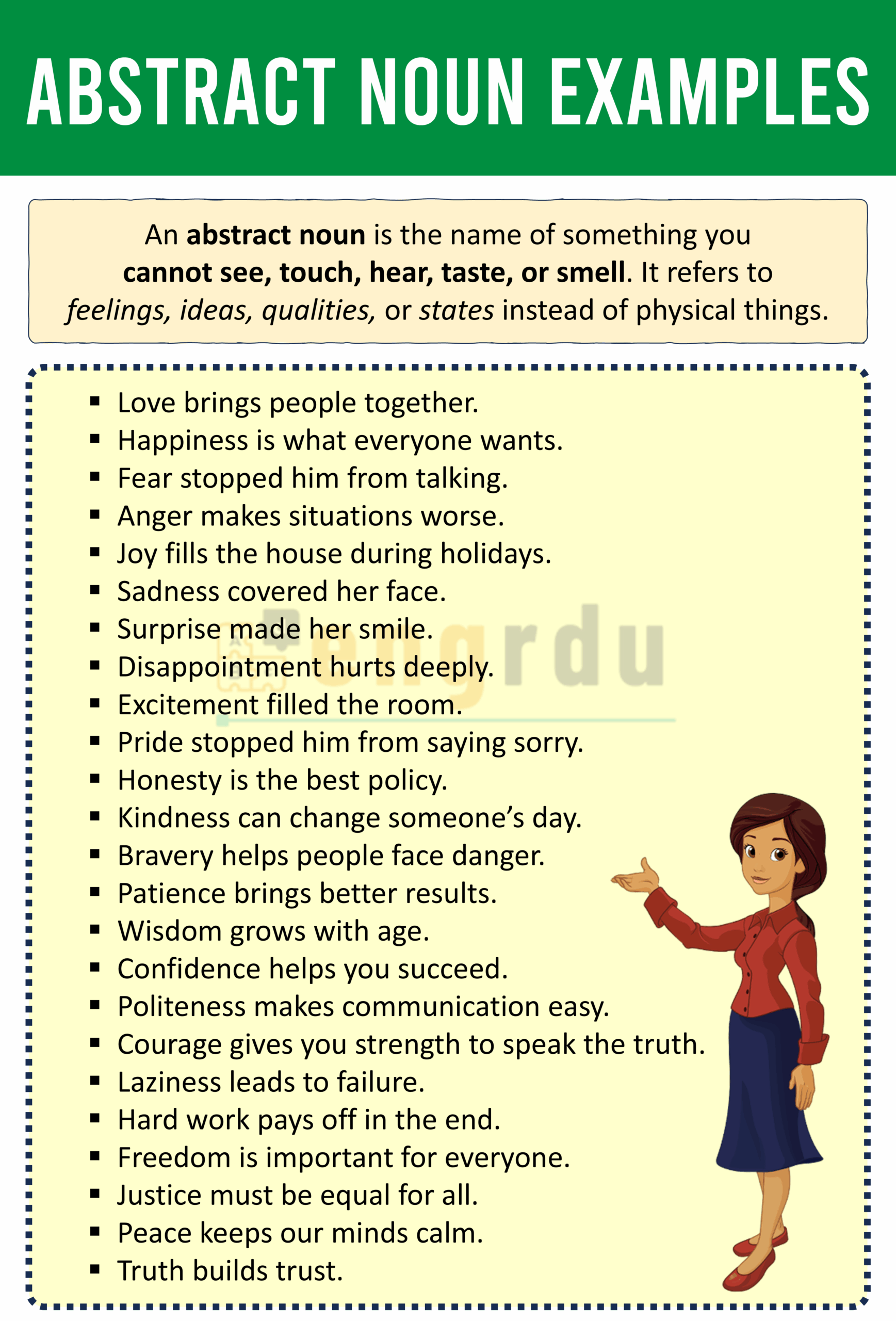 Abstract Noun Examples in Sentences