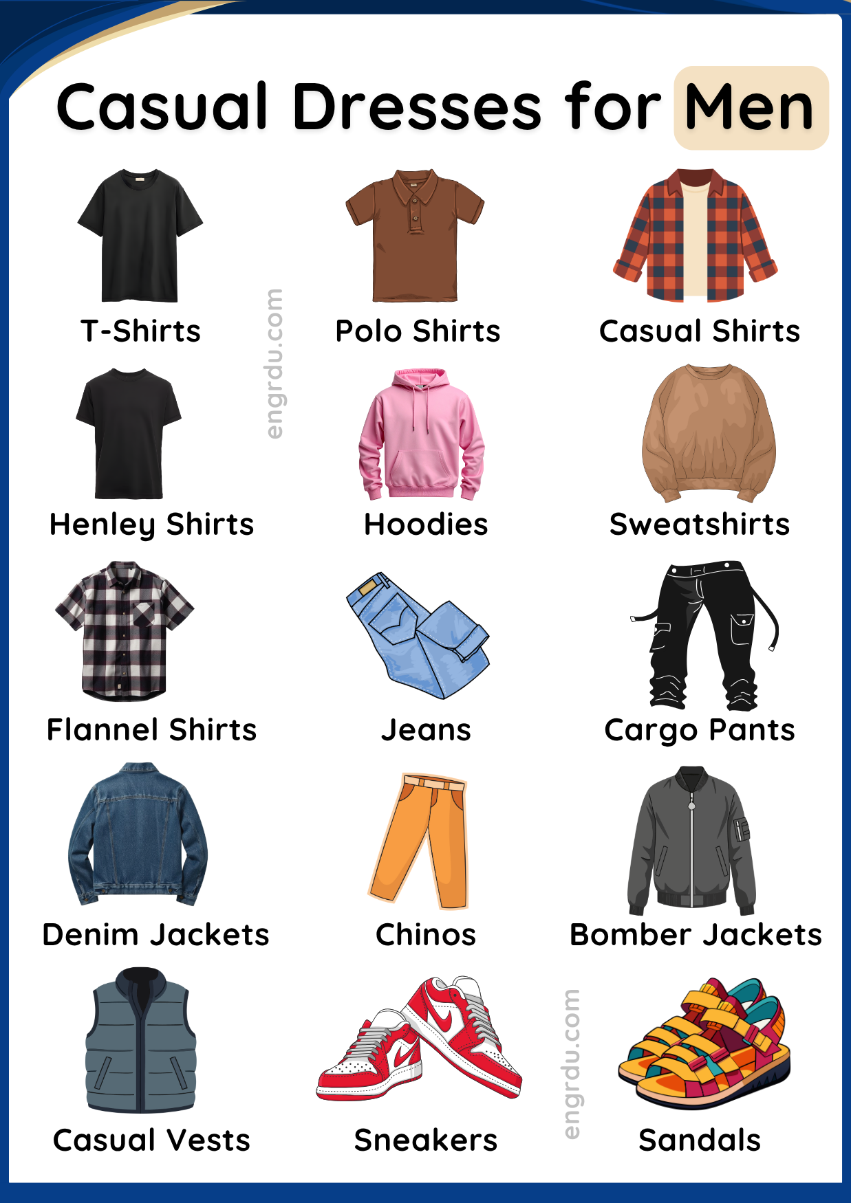 Casual Dresses for Men and Women with Their Pictures