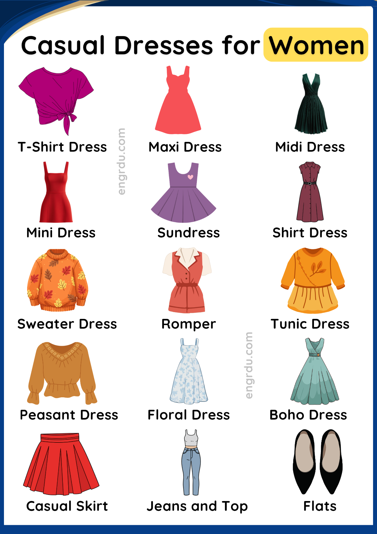 Casual Dresses for Men and Women with Their Pictures