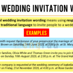Formal Wedding Invitation Wording in English