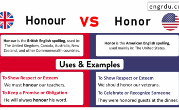 Honour and Honor Explained with Meanings