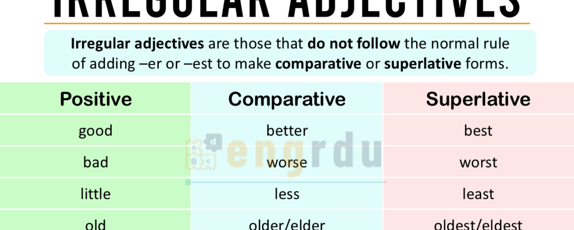 Irregular Adjectives Definition with Examples