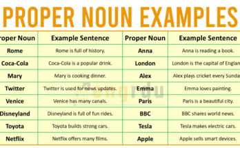 Proper Noun Examples