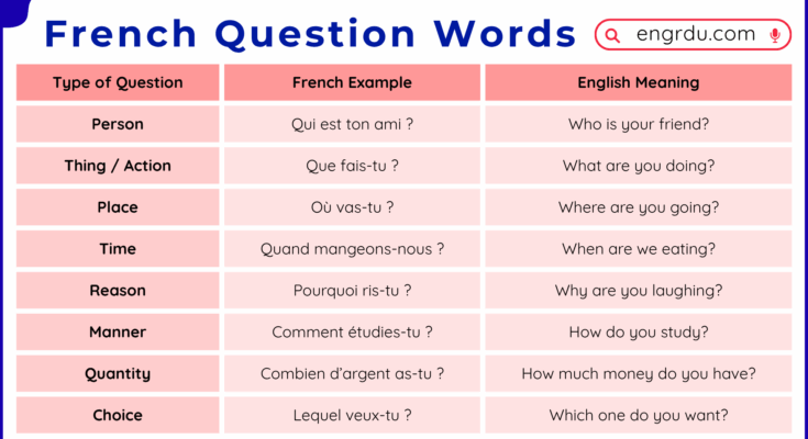Question Words in French