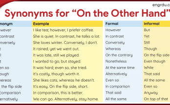 30+ Another Word for On the Other Hand in English