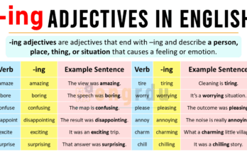 -ing Adjectives | Adjectives Ending in ing