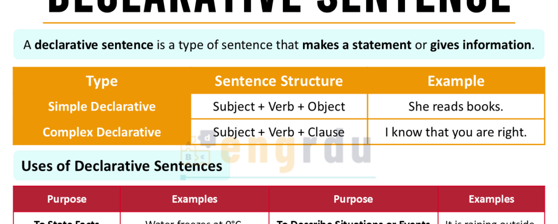 Declarative Sentence with Examples