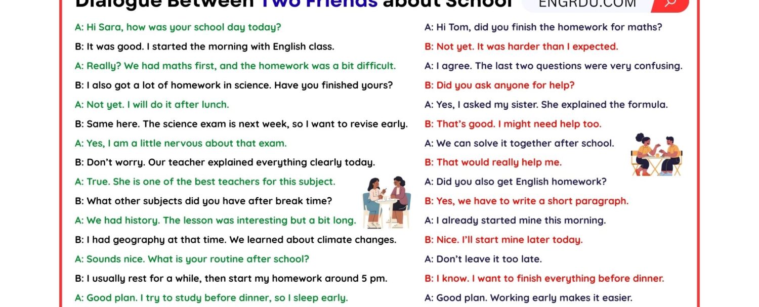 Dialogue Between Two Friends about School