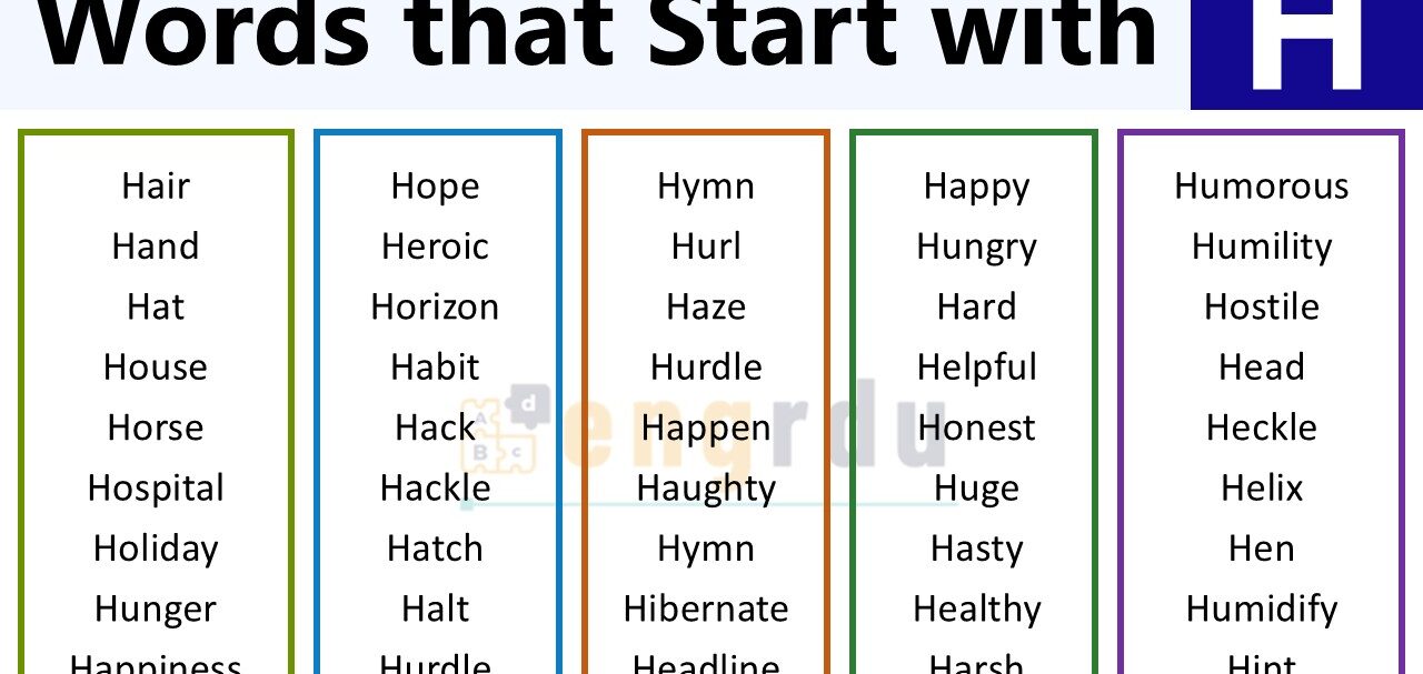 English Words that Start with H