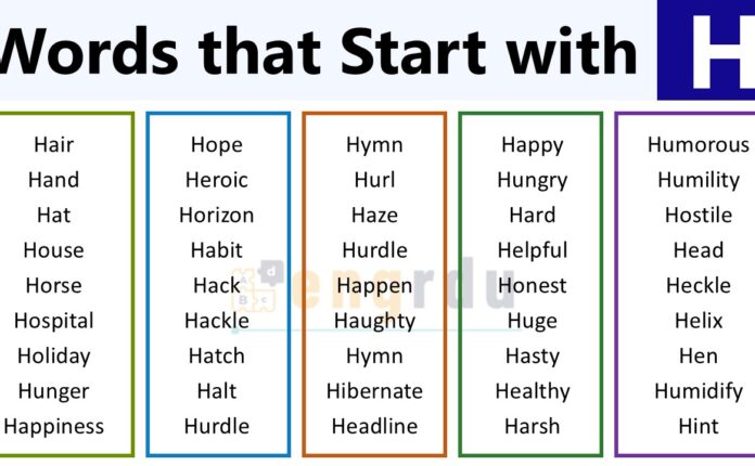 English Words that Start with H
