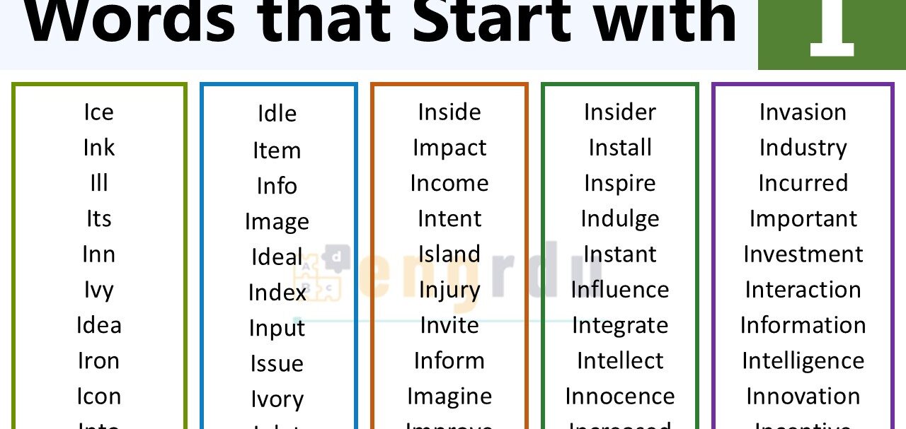 English Words that Start with I