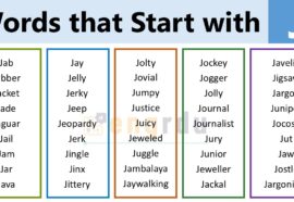 English Words that Start with J