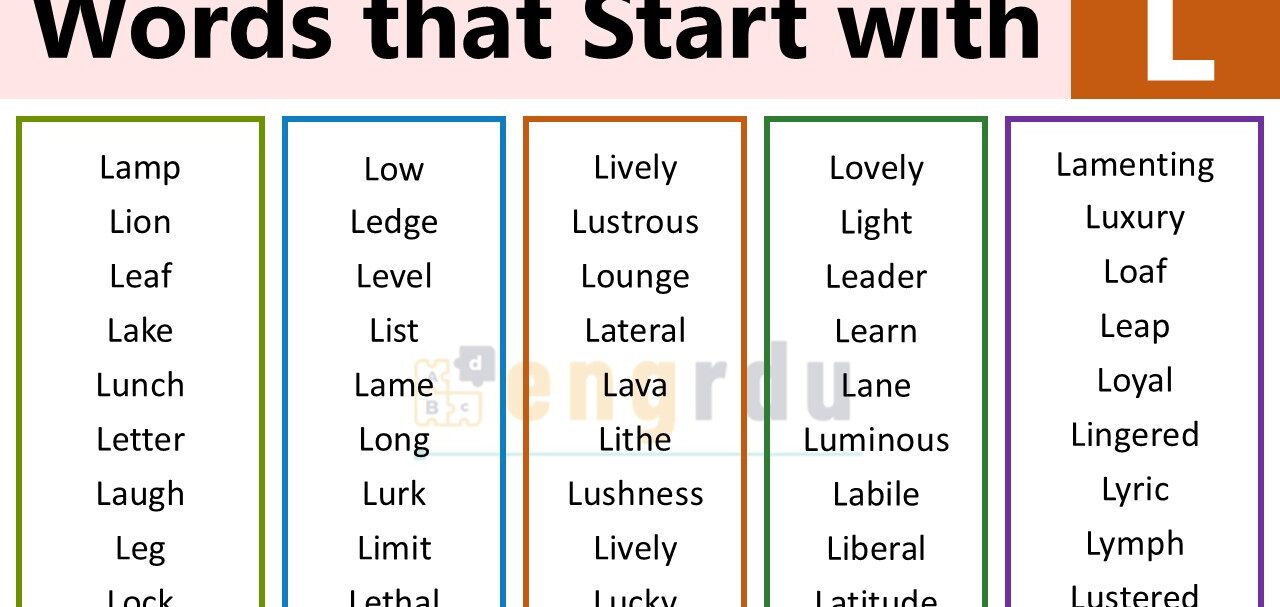 English Words that Start with L