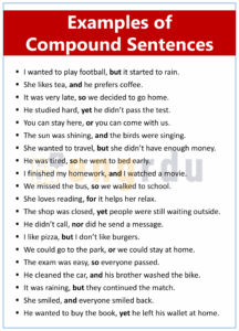 Compound Sentence: Structure, Examples, and Exercises - Engrdu