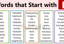 K Starting Words List