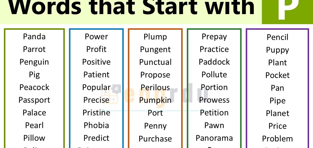 P Starting Words