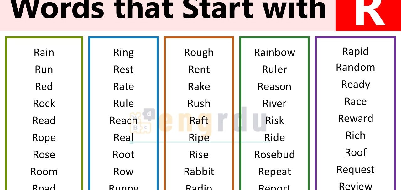 R-Words List in English