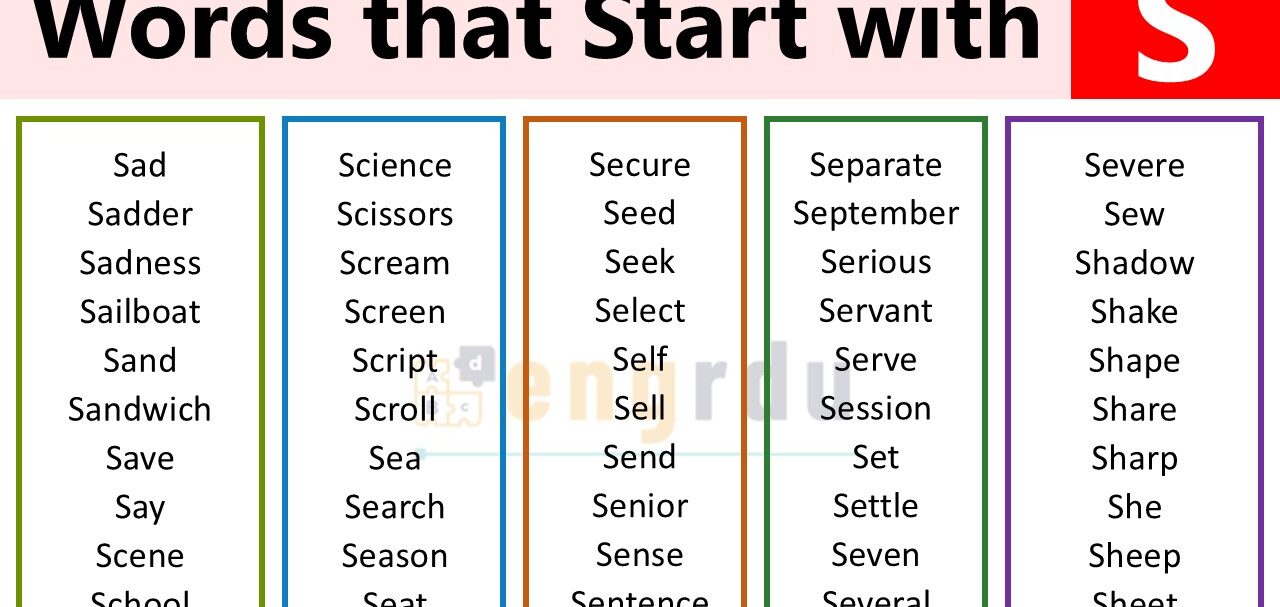 1000+ Words that Start with S