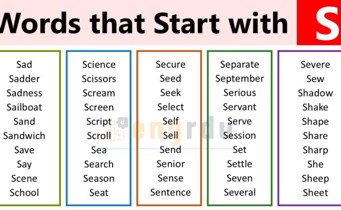 1000+ Words that Start with S
