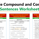 Simple Compound and Complex Sentences Worksheet