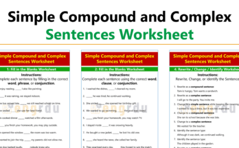 Simple Compound and Complex Sentences Worksheet