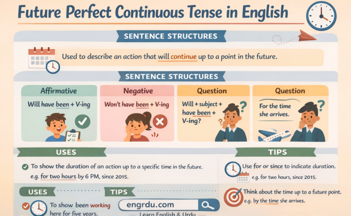 Future Perfect Continuous Tense in English